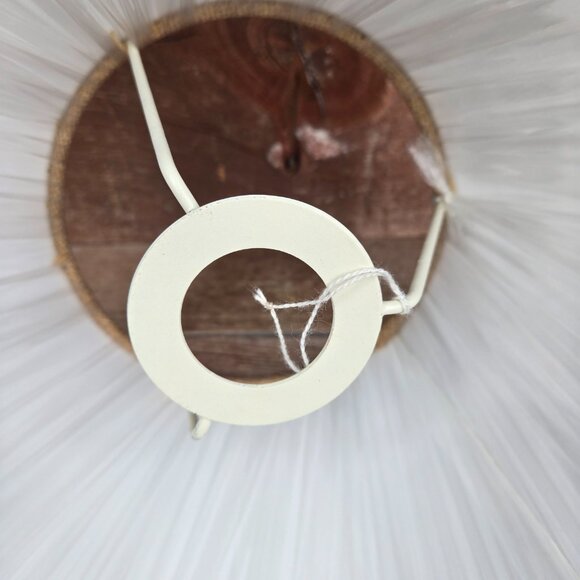 12 Inch Lamp Shade with Under the Bulb Mount White and Brown Tweed Country Décor - Picture 4 of 4